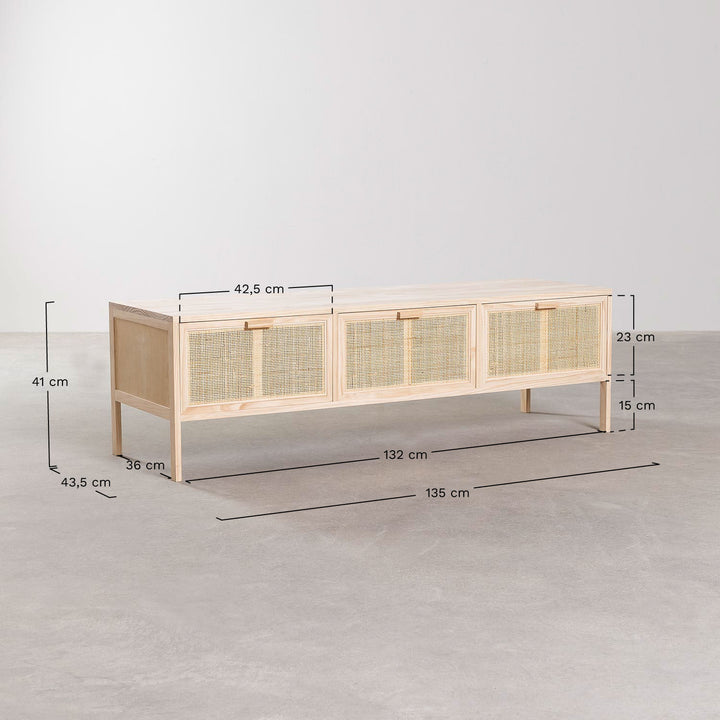 Brucus Solid Wood TV Cabinet | Natural