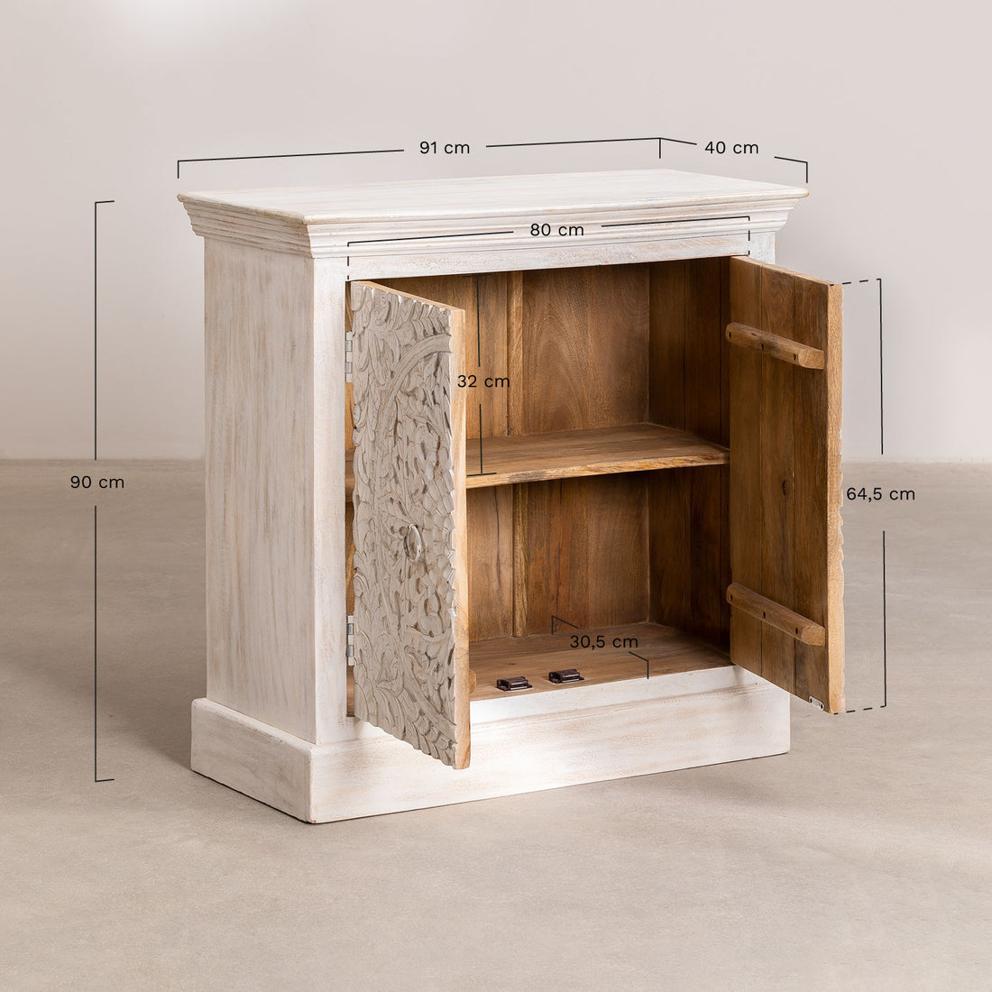 Foros Solid Wood Sideboard | White