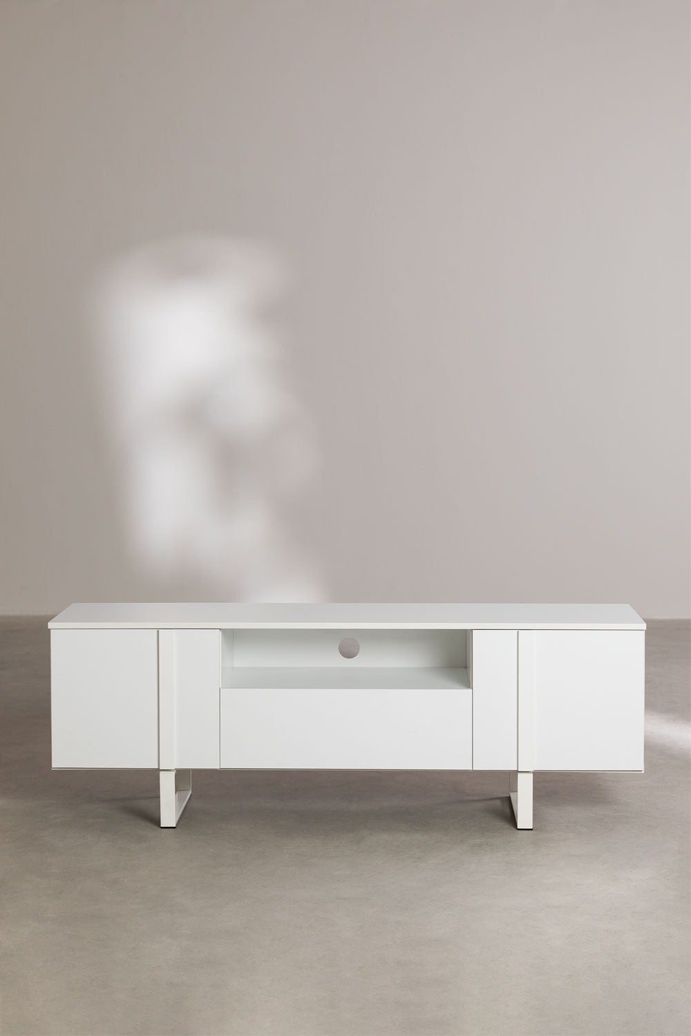 Agri Solid Wood TV Unit | White