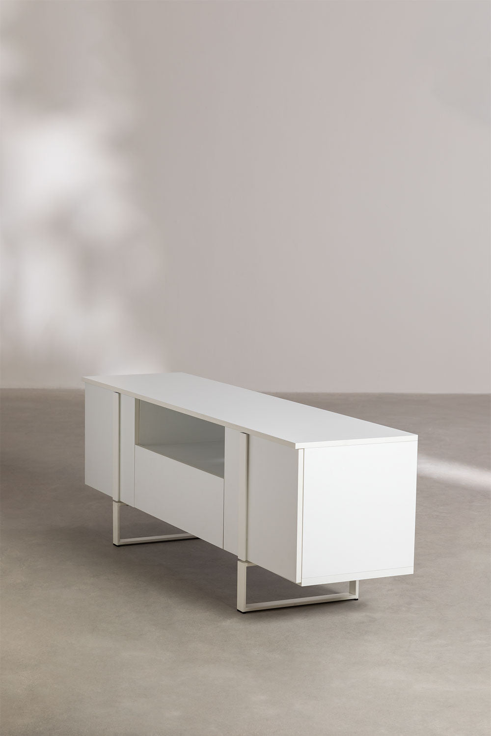 Agri Solid Wood TV Unit | White