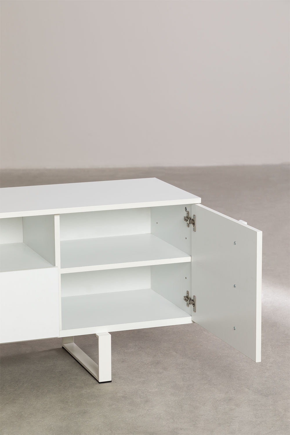 Agri Solid Wood TV Unit | White