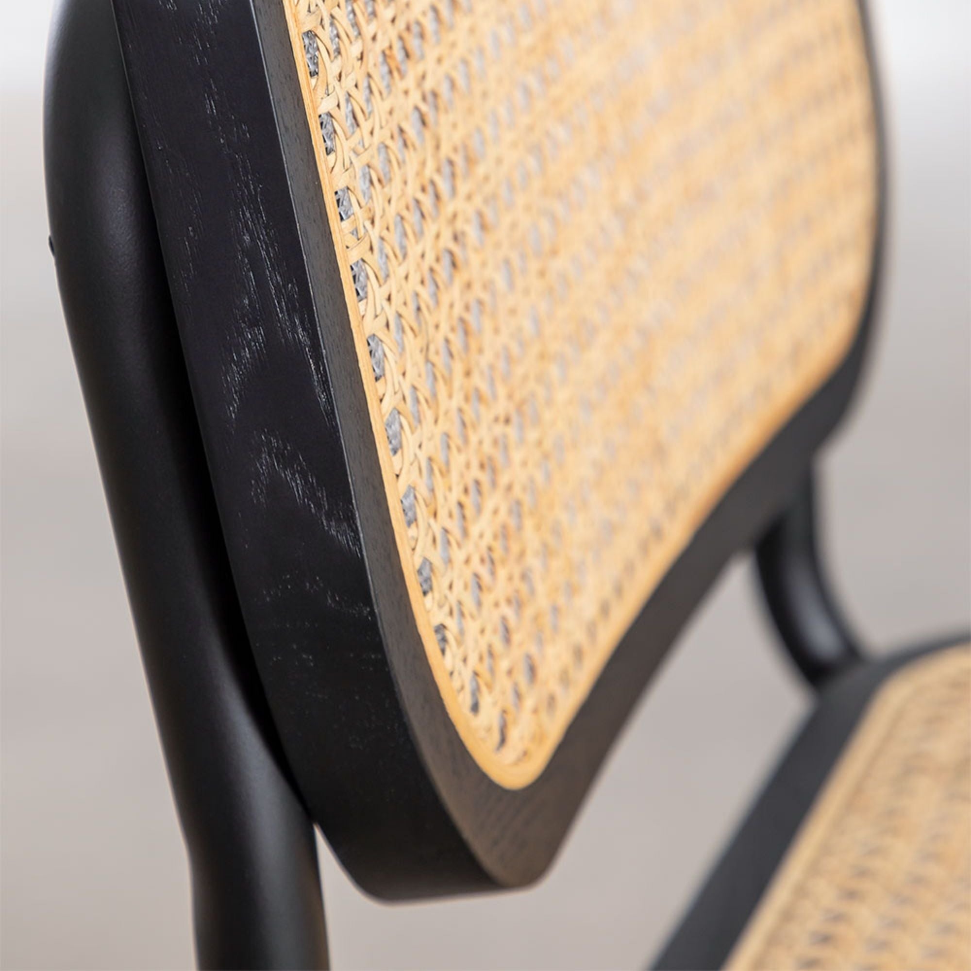 Cles Black Rattan Chair | Natural