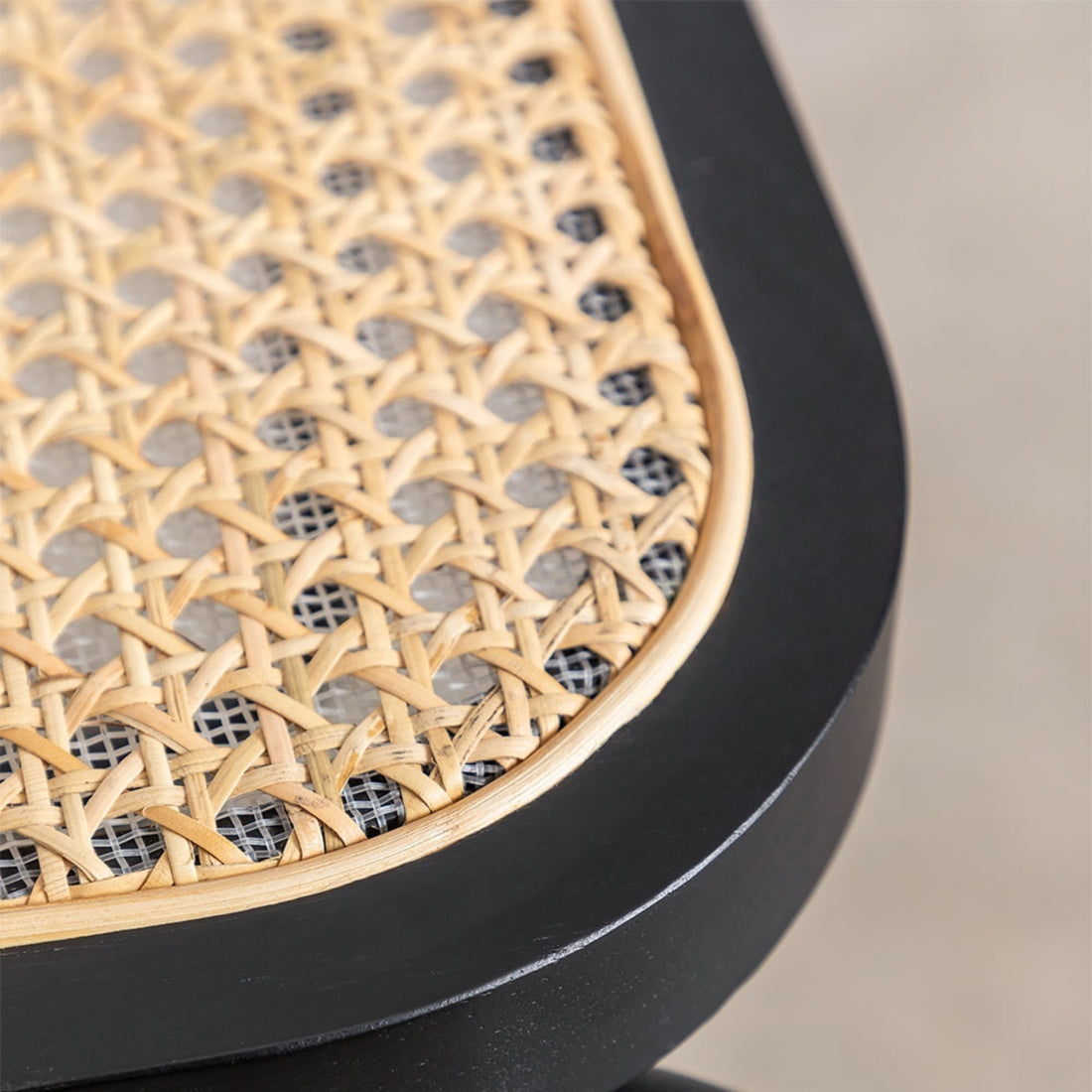 Cles Black Rattan Chair | Natural