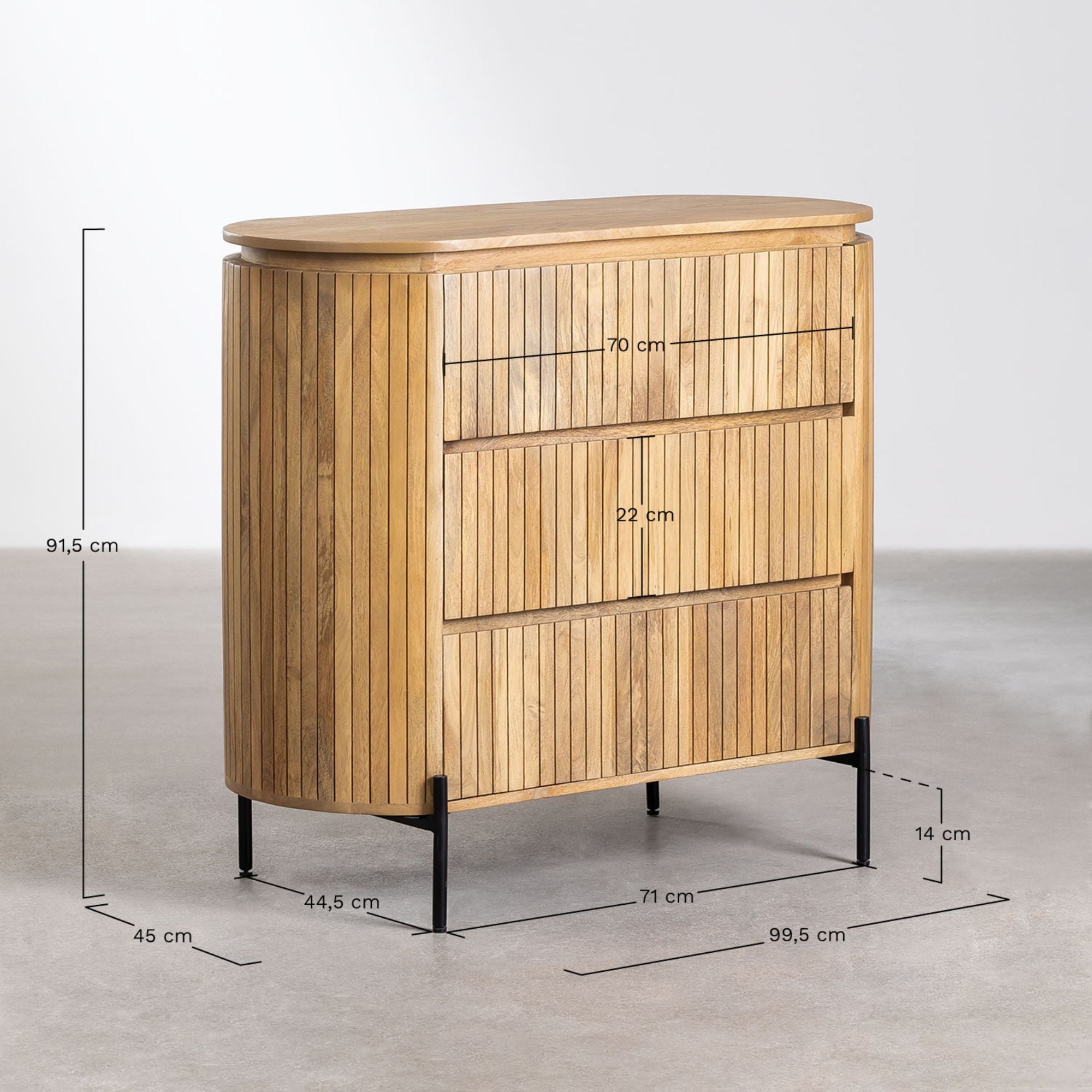 Sunie Solid Wood Chest of Drawer | Natural