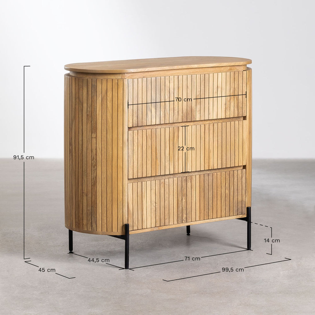 Sunie Solid Wood Chest of Drawer | Natural