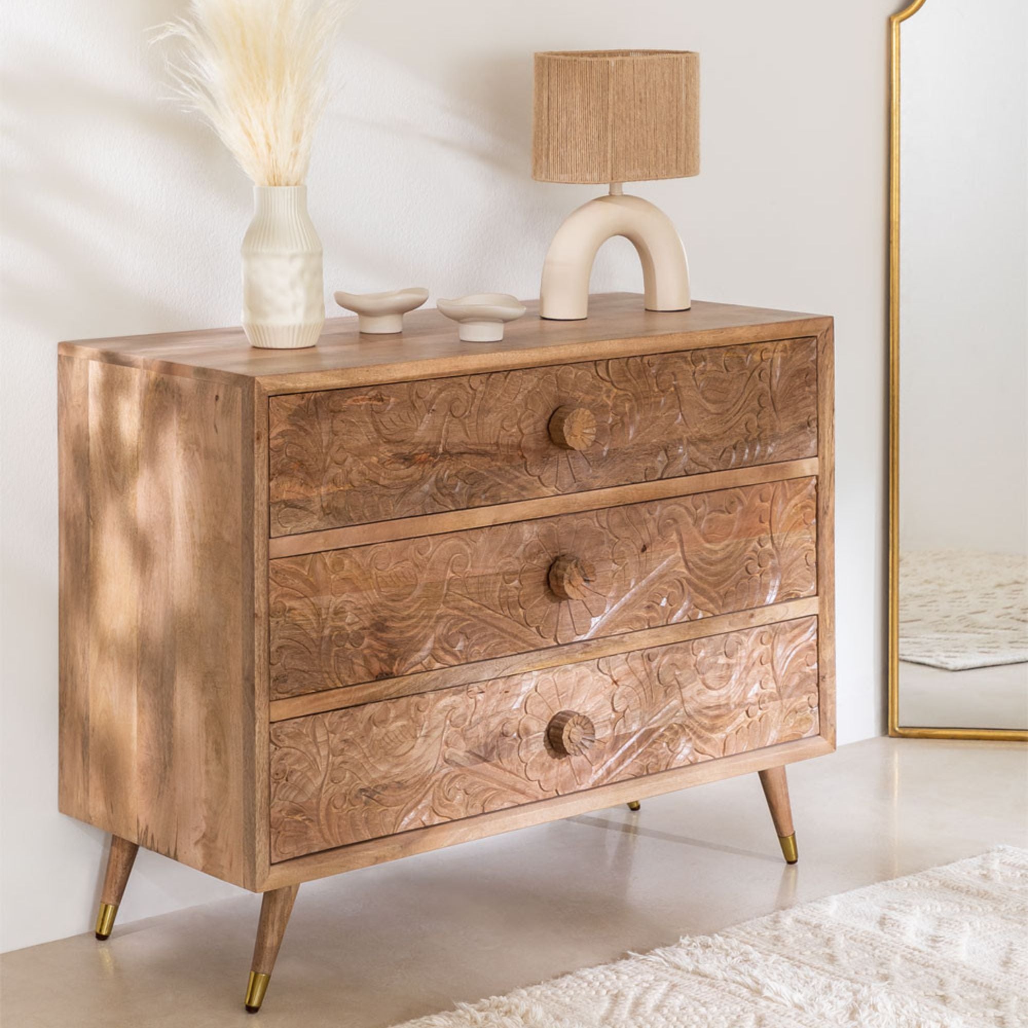 Insie Solid Wood Chest of Drawer | Natural